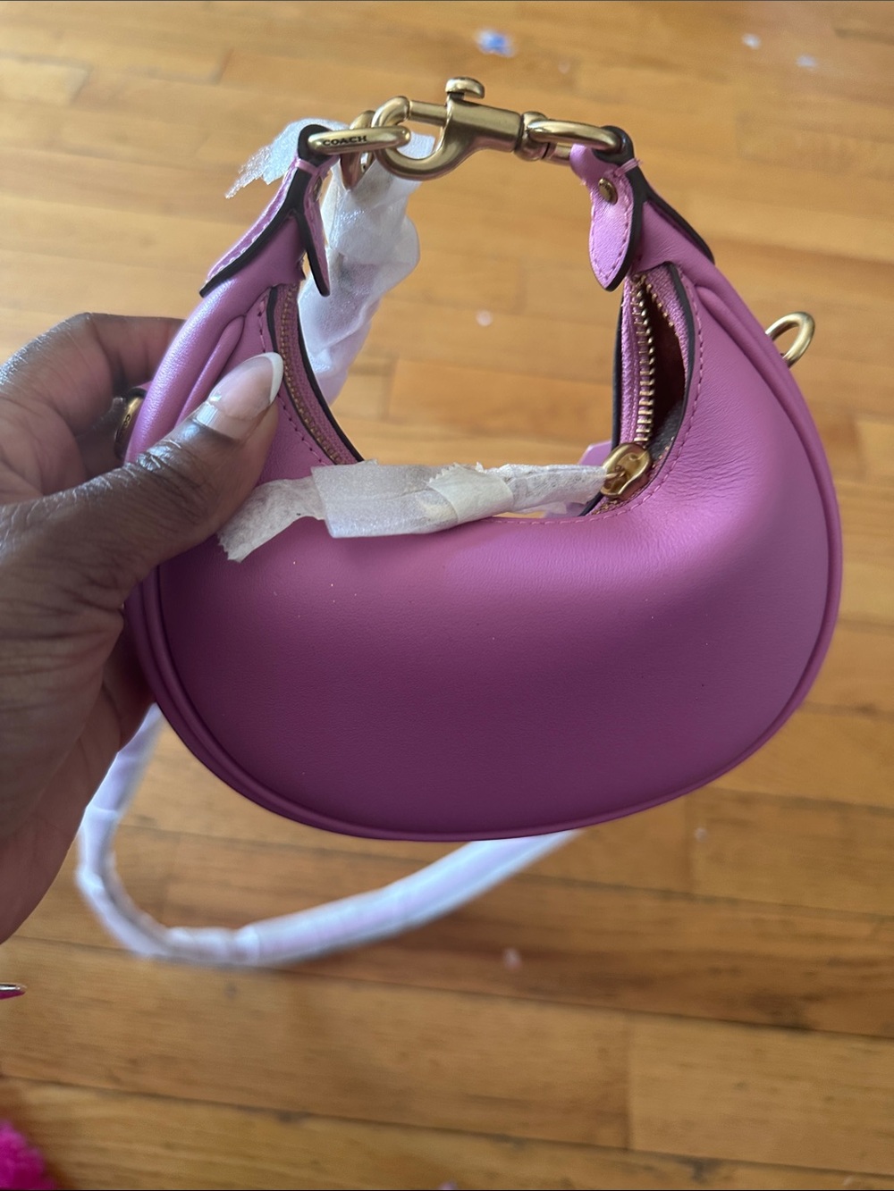 Coach Pink Crescent Leather Mini Bag - coach